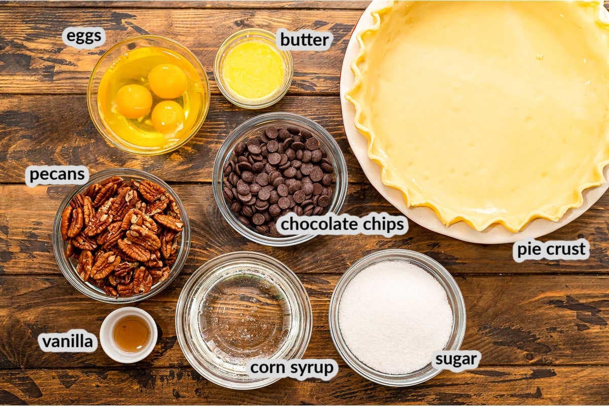 Overhead Image of Pecan Pie Ingredients