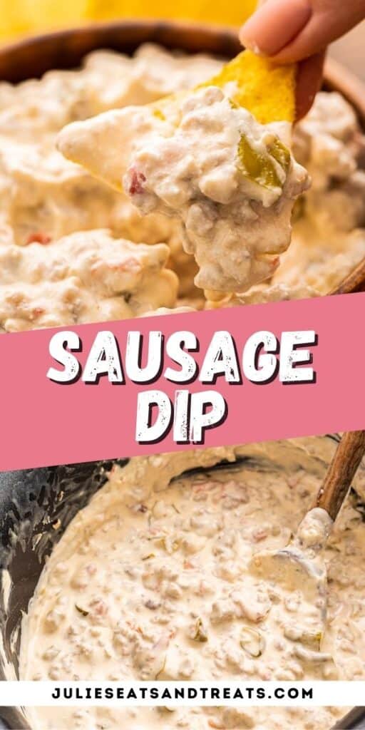 Collage Image for Cream Cheese Sausage Dip for Pinterest