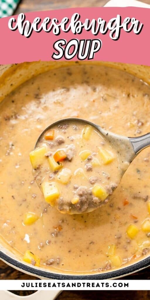 Cheeseburger Soup recipe pinterest image