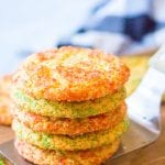 Stack of Christmas Snickerdoodles on a spatula