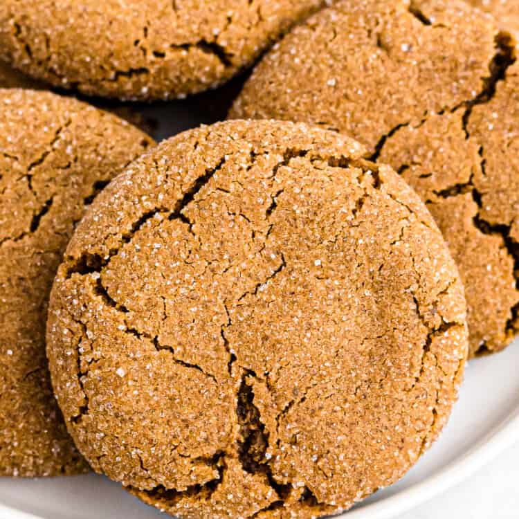 Molasses Cookies on a white plate