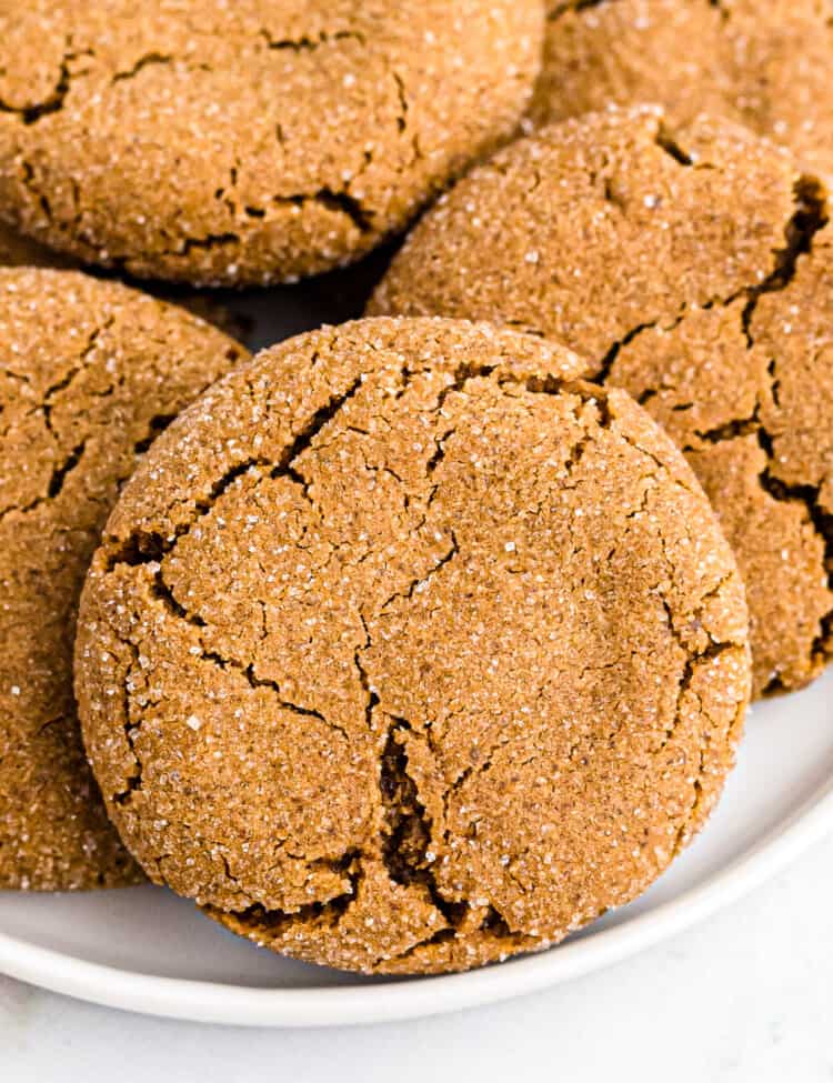 Molasses Cookies on a white plate