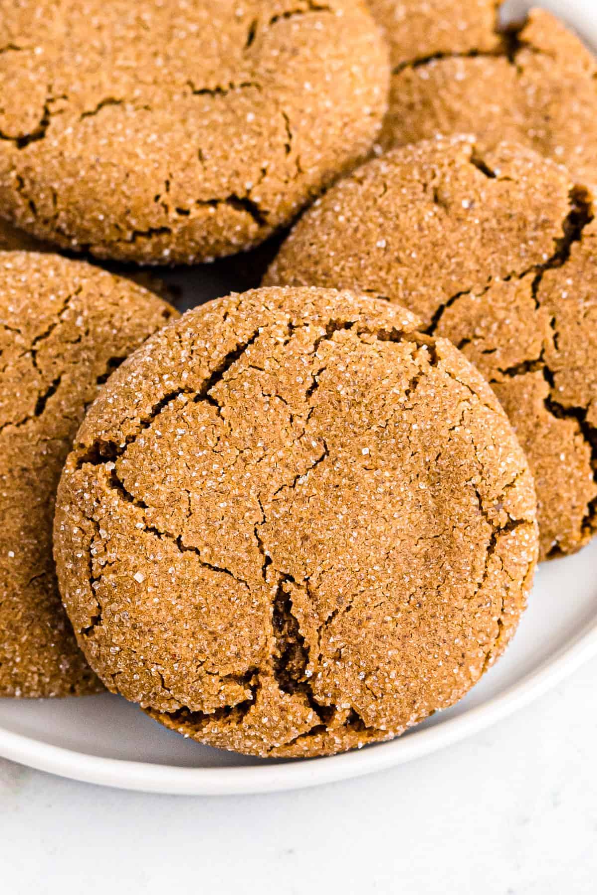 Molasses Cookies on a white plate