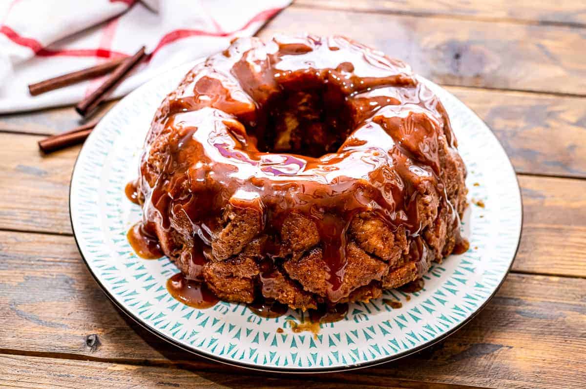 Monkey Bread on white serving plate