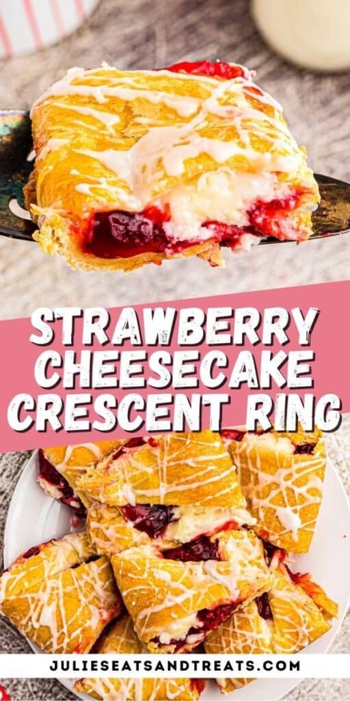 Strawberry Cheesecake Crescent Ring Pinterest Image