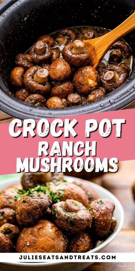 Crock Pot Ranch Mushrooms Pin Image
