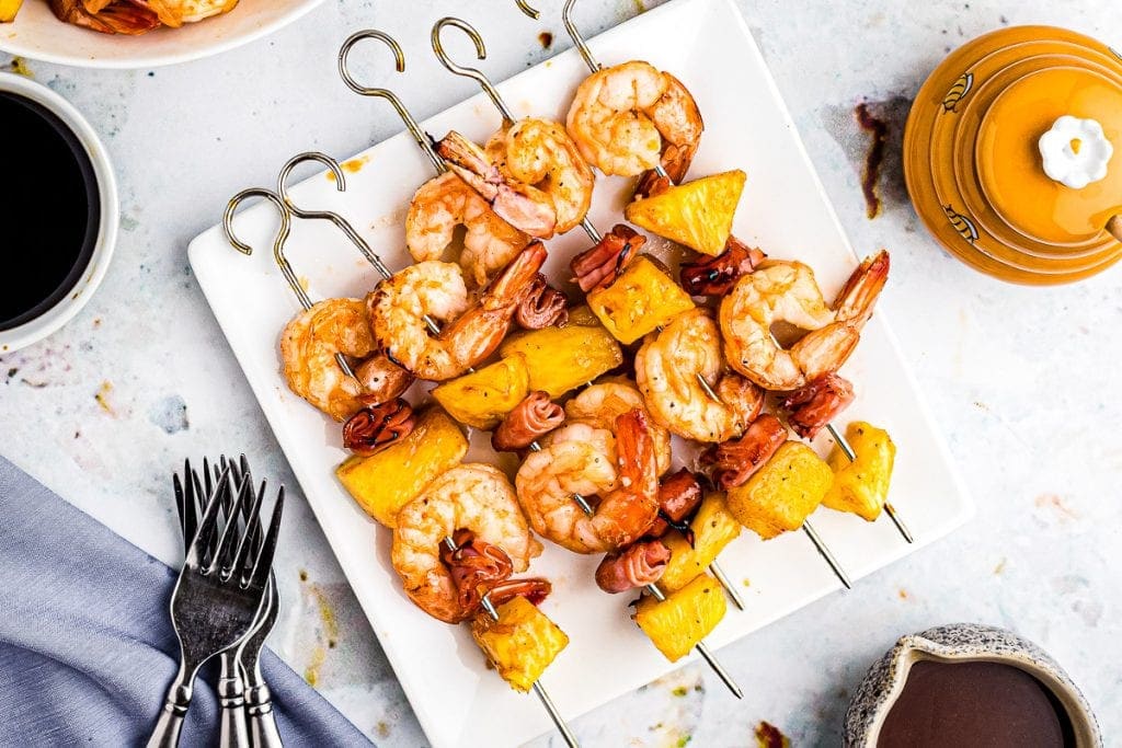 Air Fryer Hawaiian Shrimp {Kabobs or Bowl} Julie's Eats & Treats