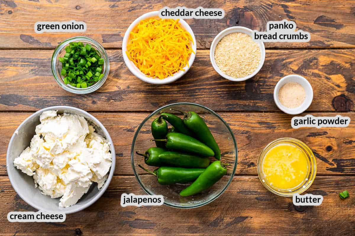 Overhead Image of Jalapeno Poppers Ingredients