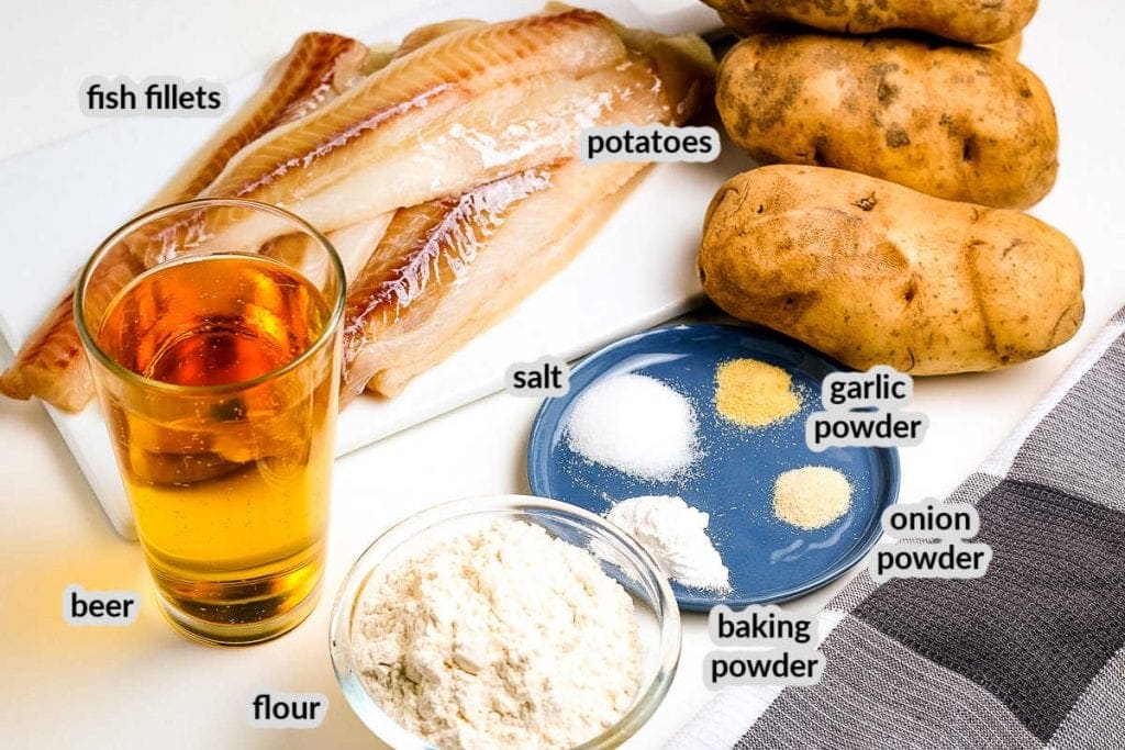 Beer Battered Fish and Chips Ingredients