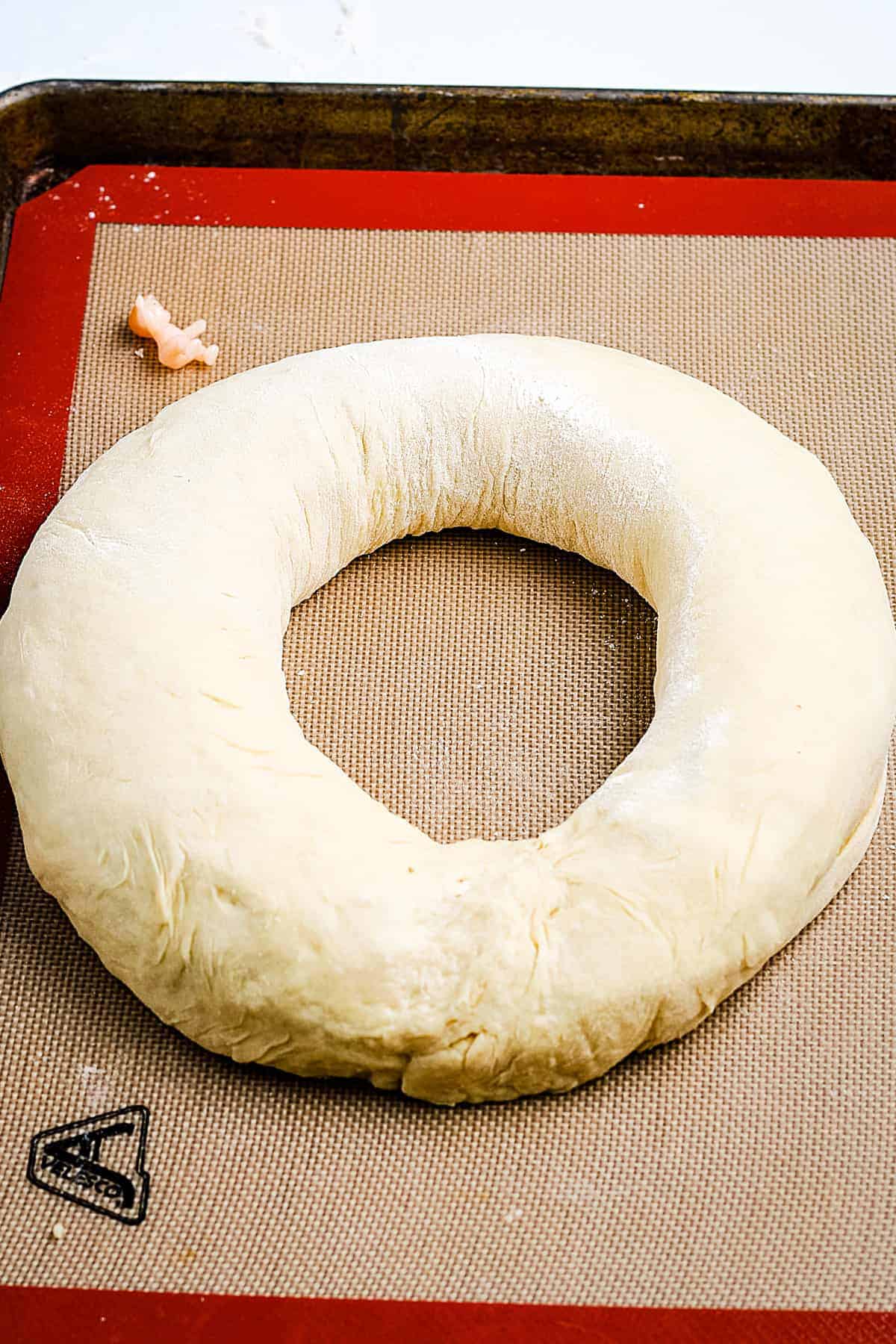 King Cake Dough in a ring shape