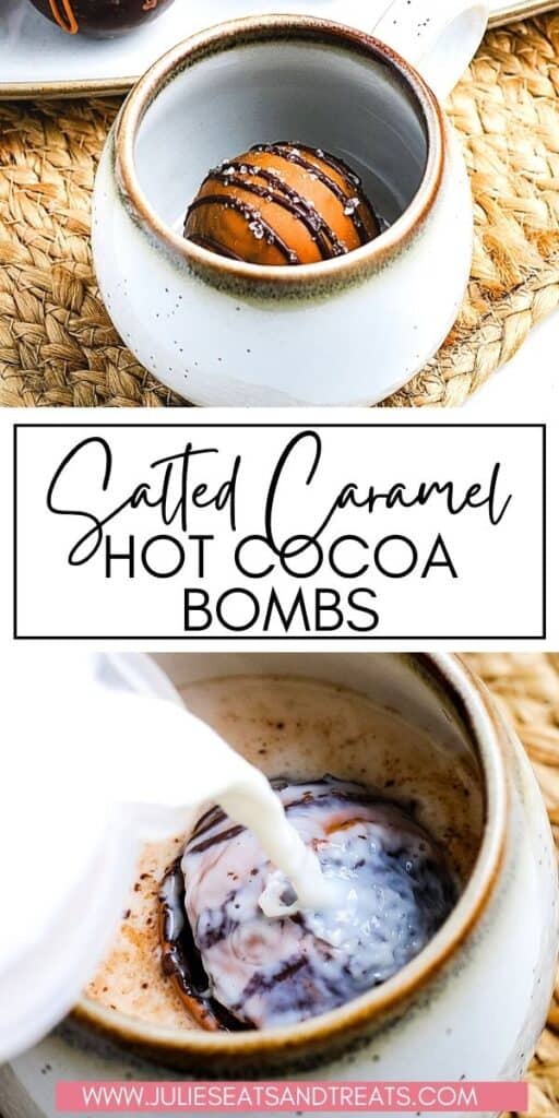 Salted Caramel Hot Cocoa Bombs JET Pinterest Image