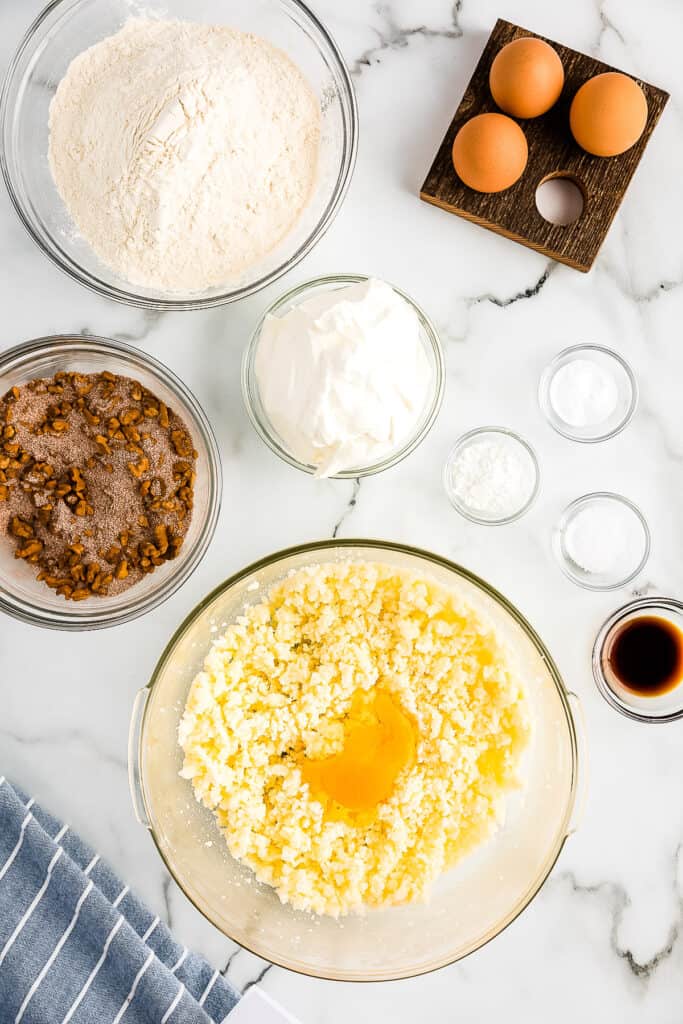 Bundt Coffee Cake adding Egg to creamed mixture