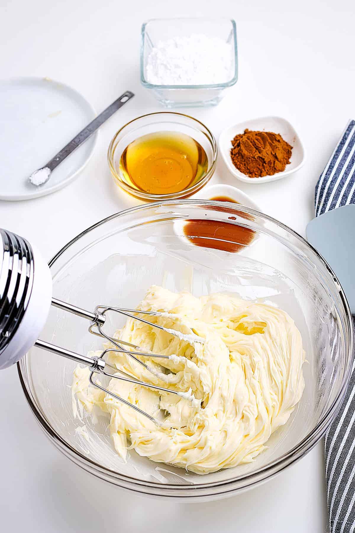 Hand mixer whipping butter