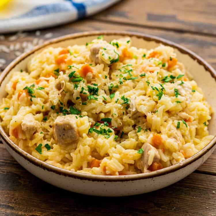 Instant Pot Chicken and Rice in a bowl