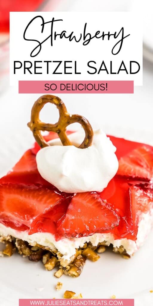 Strawberry Pretzel Salad Salad JET Pin Image