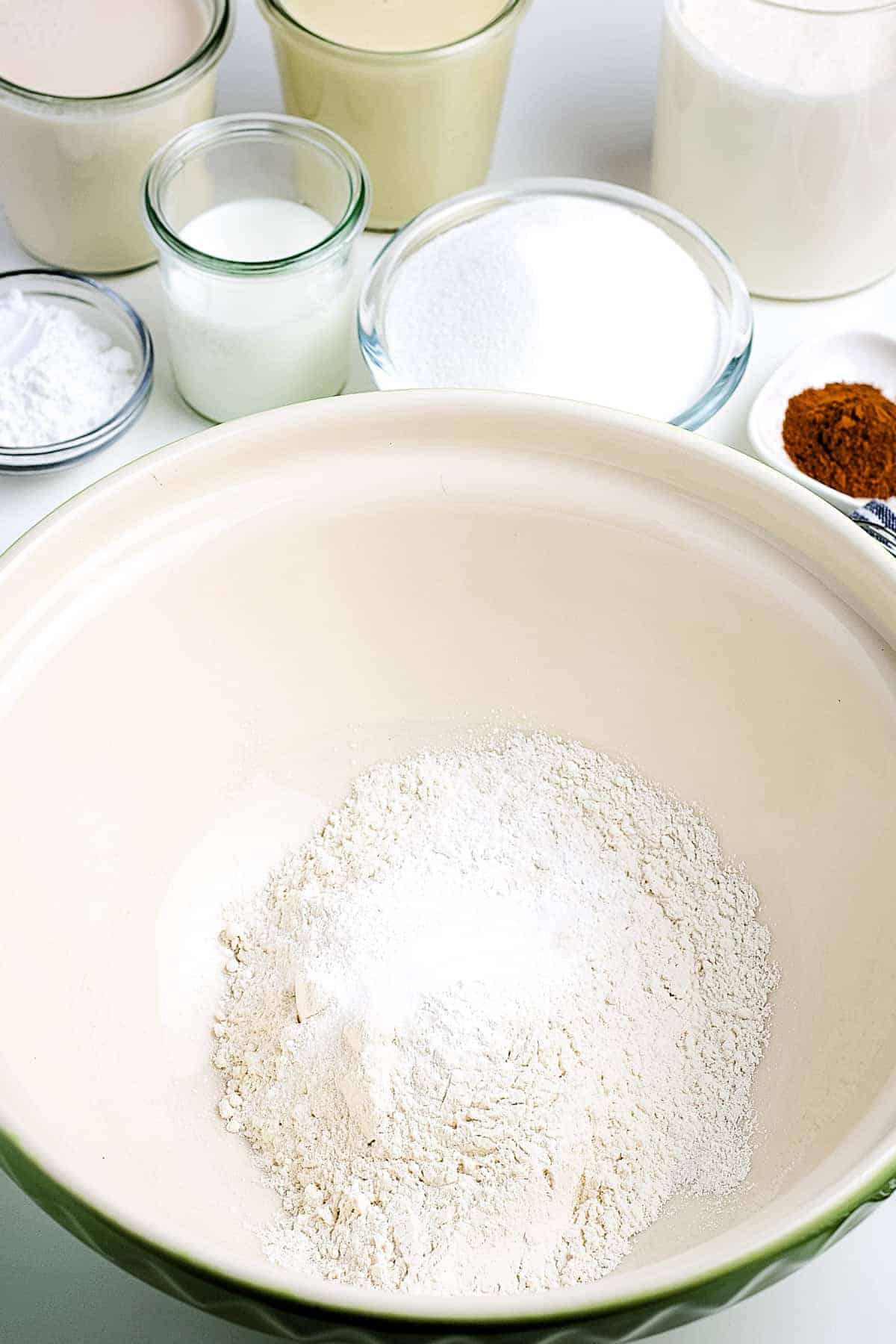 Dry ingredients for tres leche cake