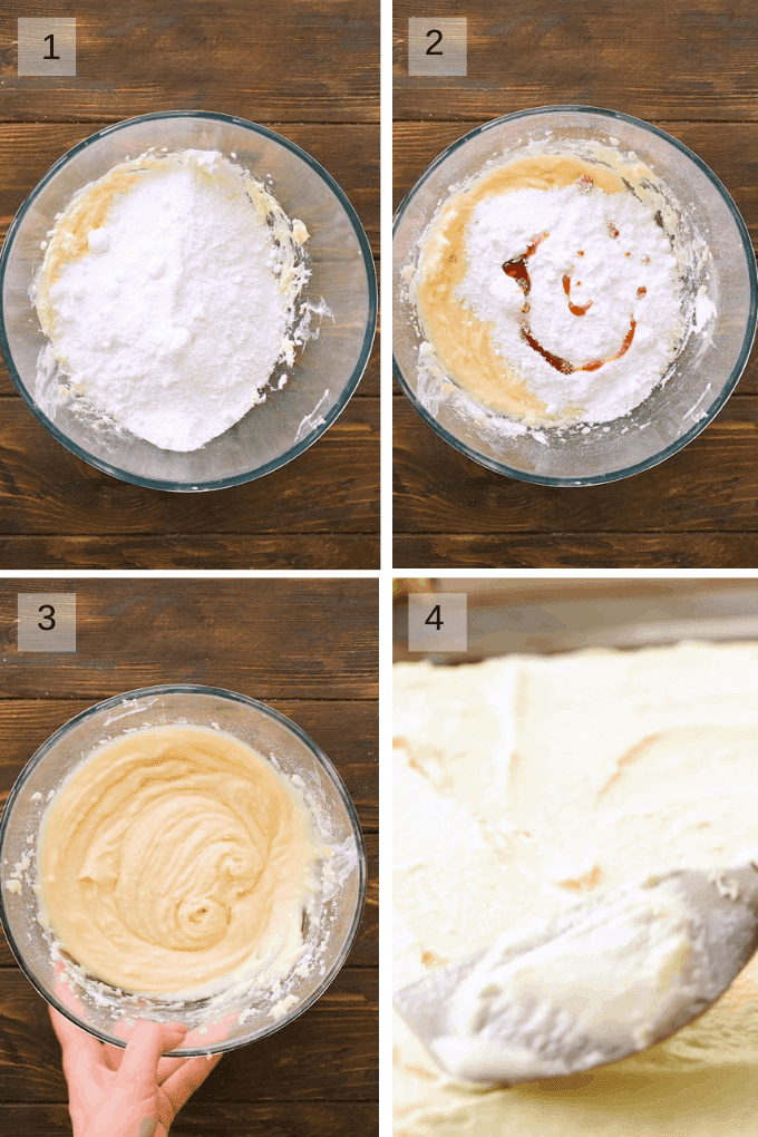 Cream cheese frosting steps to prepare collage