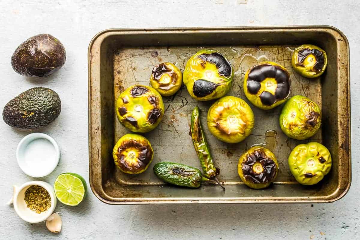 Creamy Avocado Salsa Roasted Ingredients