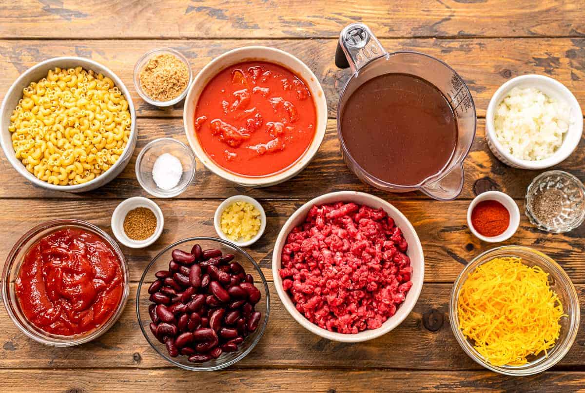 Instant Pot Chili Mac Ingredients