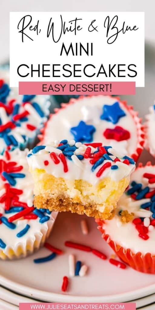 Red White and Blue Mini Cheesecakes JET Pin Image