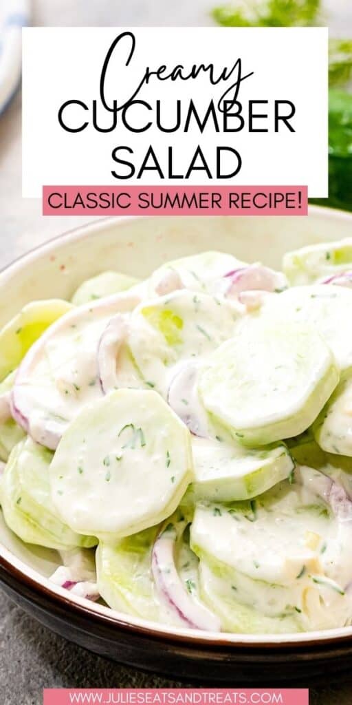 Creamy Cucumber Salad JET Pin Image