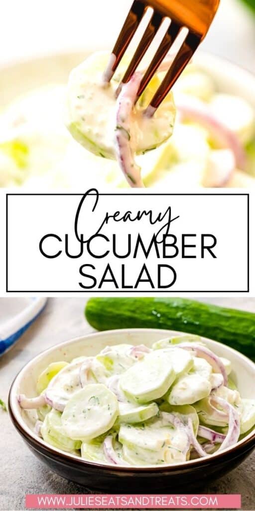 Creamy Cucumber Salad JET Pinterest Image