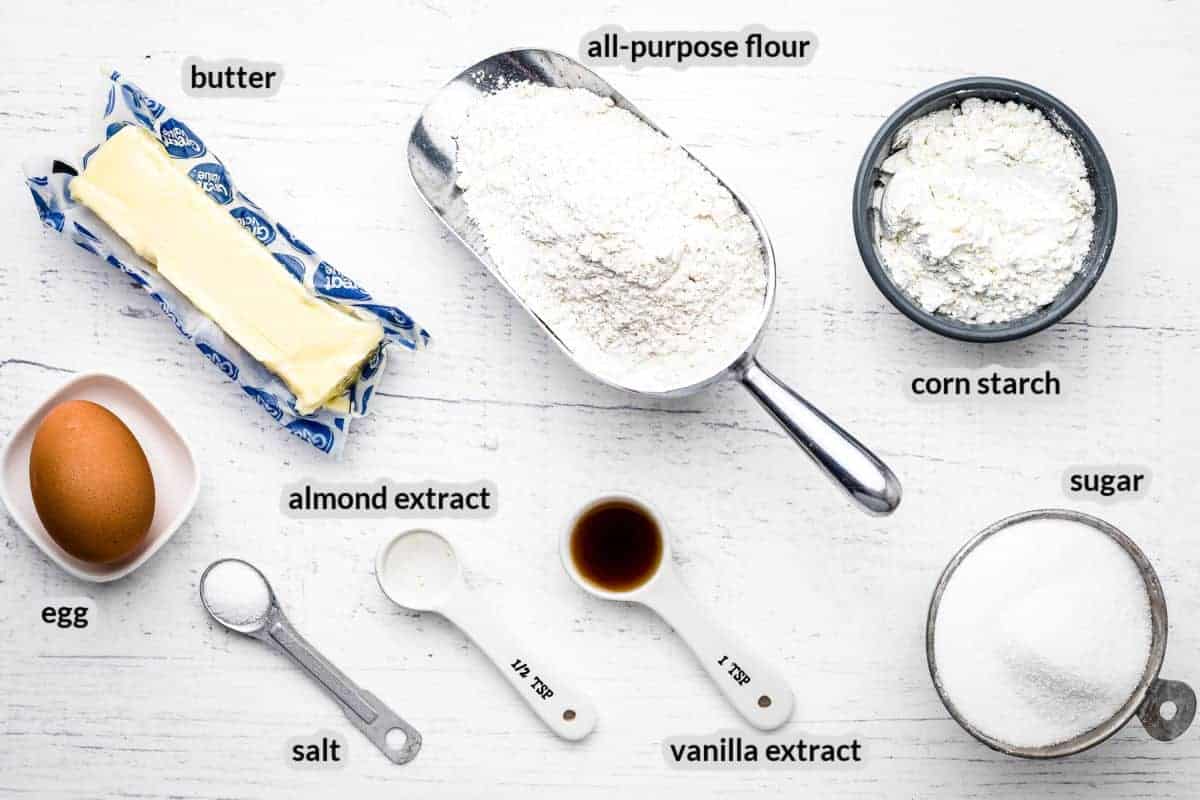 Overhead image of Sugar Cookie Ingredients