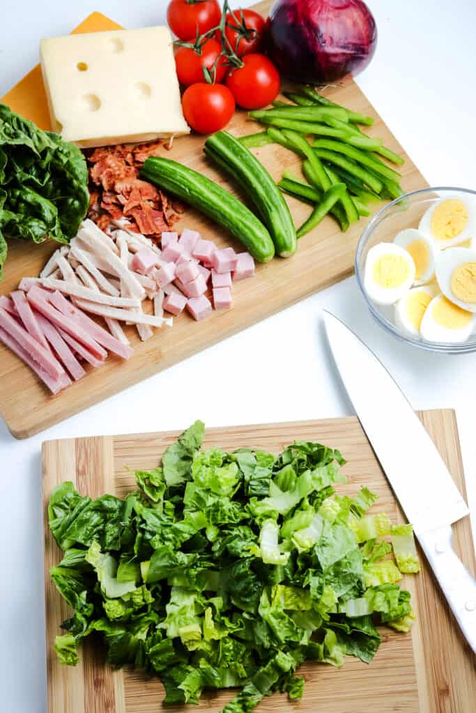 Lettuce on cutting board