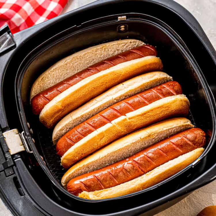 How to make hot dogs in air fryer square cropped