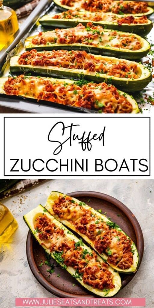 Stuffed Zucchini Boats JET Pin Image