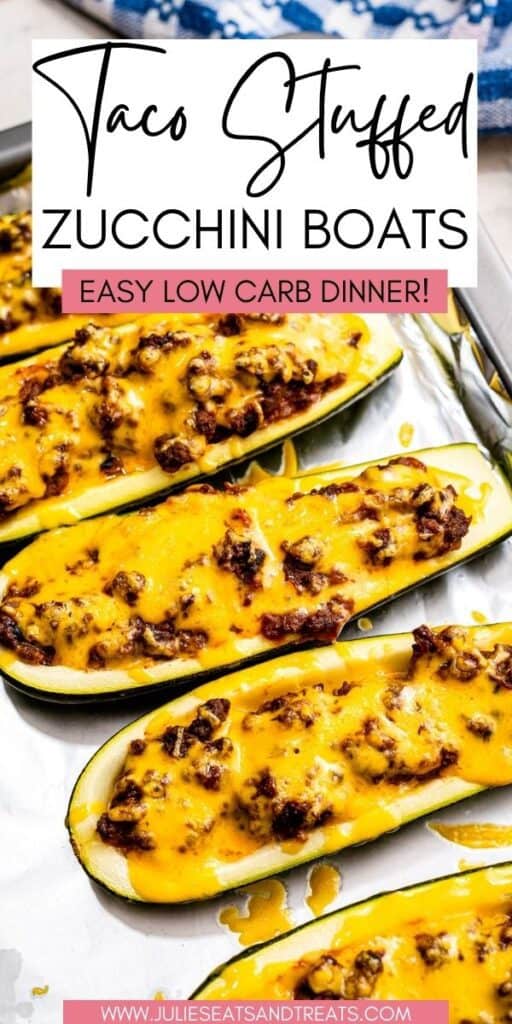 Taco Stuffed Zucchini Boats JET Pin Image