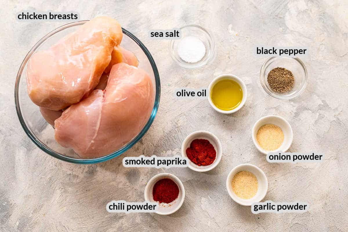 Overhead image of Baked Chicken Breasts Ingredients