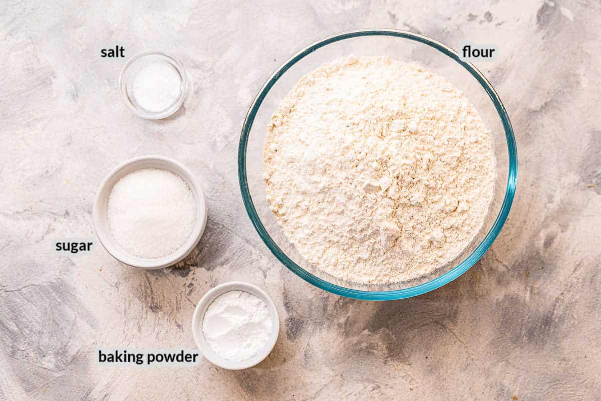 Overhead image of Pancake Mix Dry Ingredients