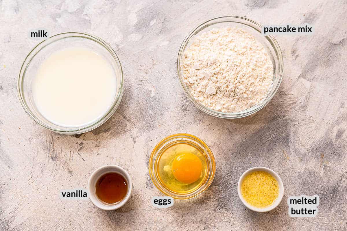 Overhead image of Pancake Mix Ingredients