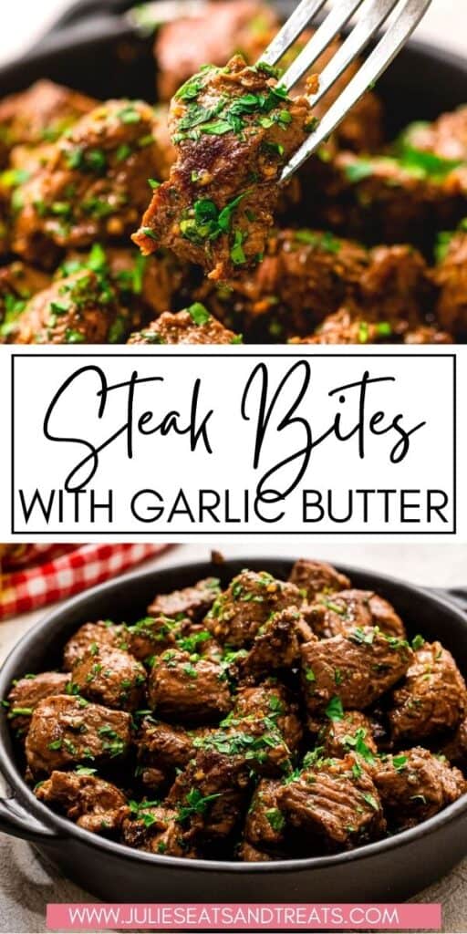 Steak Bites with Garlic Butter JET Pin Image