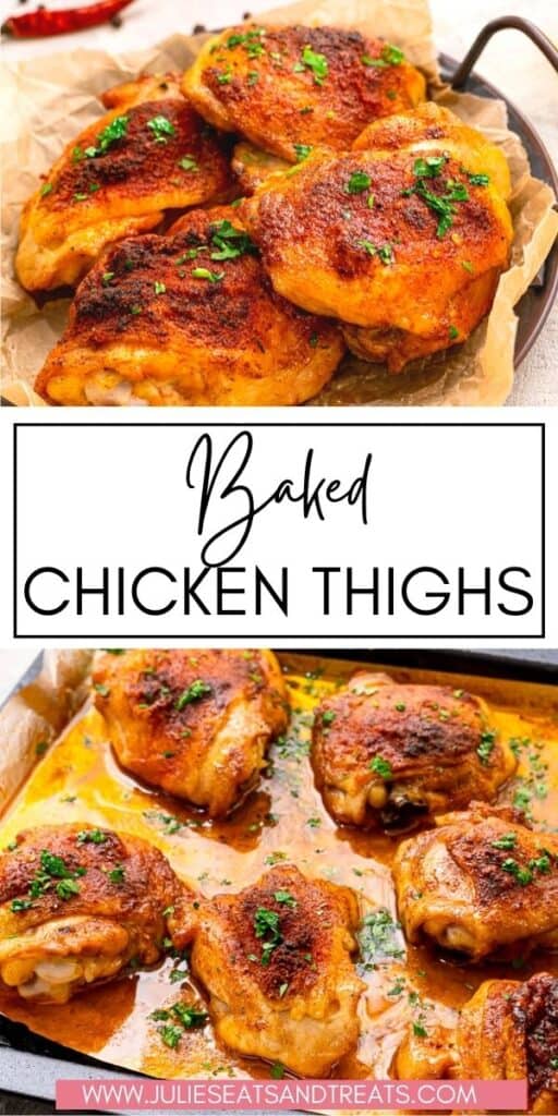 Baked Chicken Thighs JET Pinterest Image