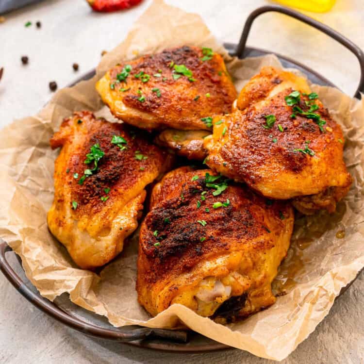 Easy Baked Chicken Thighs Square cropped image