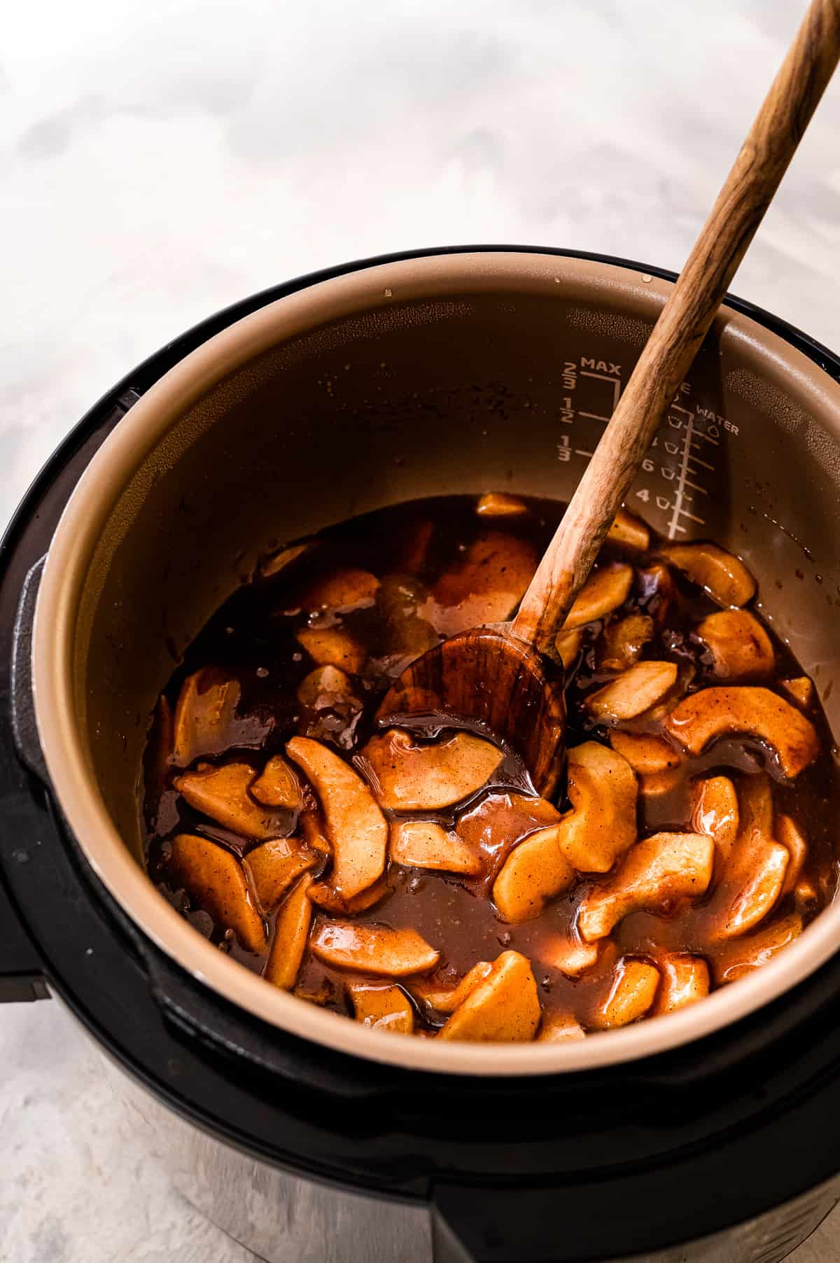 Cooked cinnamon apples in Instant Pot