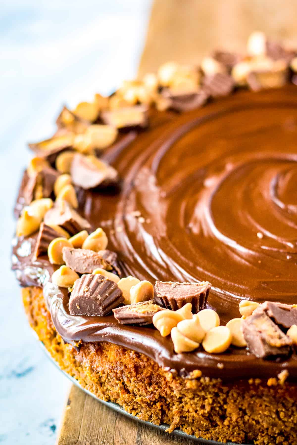 Half of a Peanut Butter Cup Cheesecake