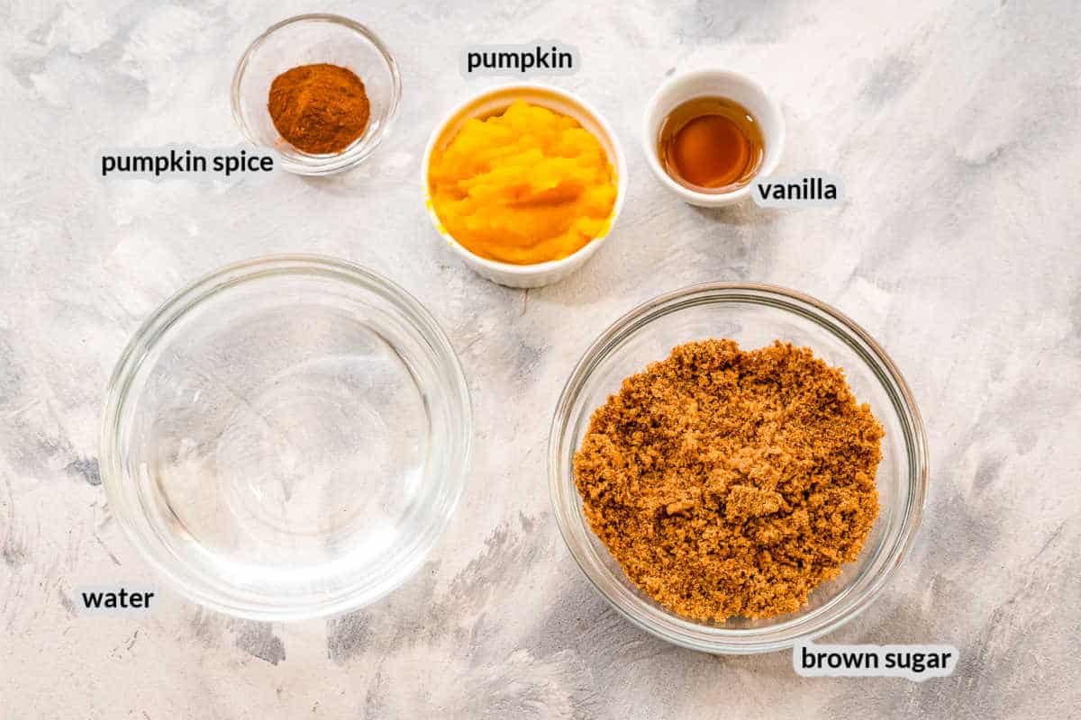 Overhead Image of Pumpkin Spice Coffee Syrup Ingredients