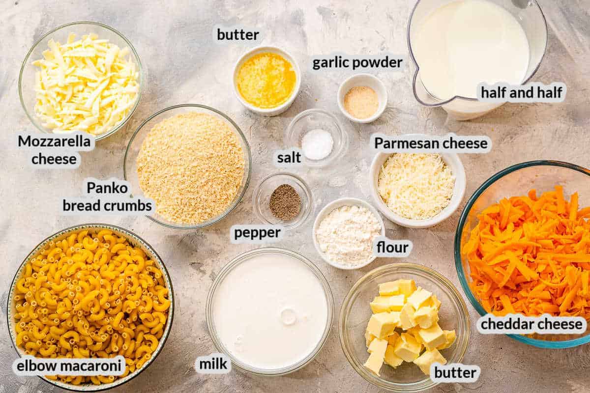 Baked Mac and Cheese Ingredients