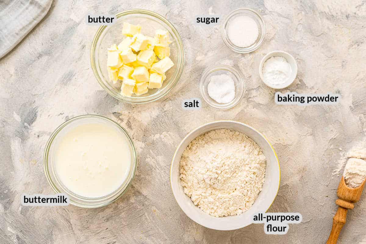 Overhead image of Biscuits Ingredients