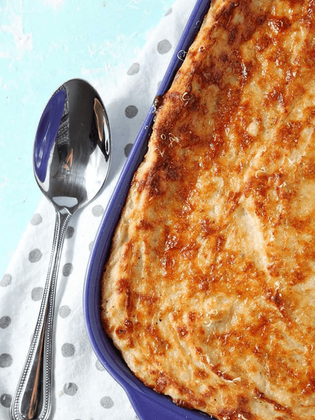 Garlic Parmesan Mashed Potato Casserole