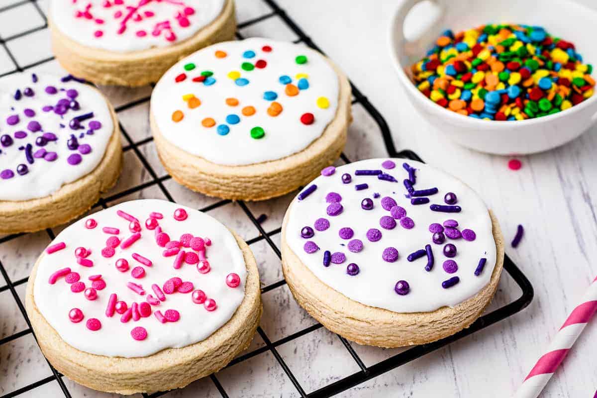 Homemade Sugar Cookies on a wire rack