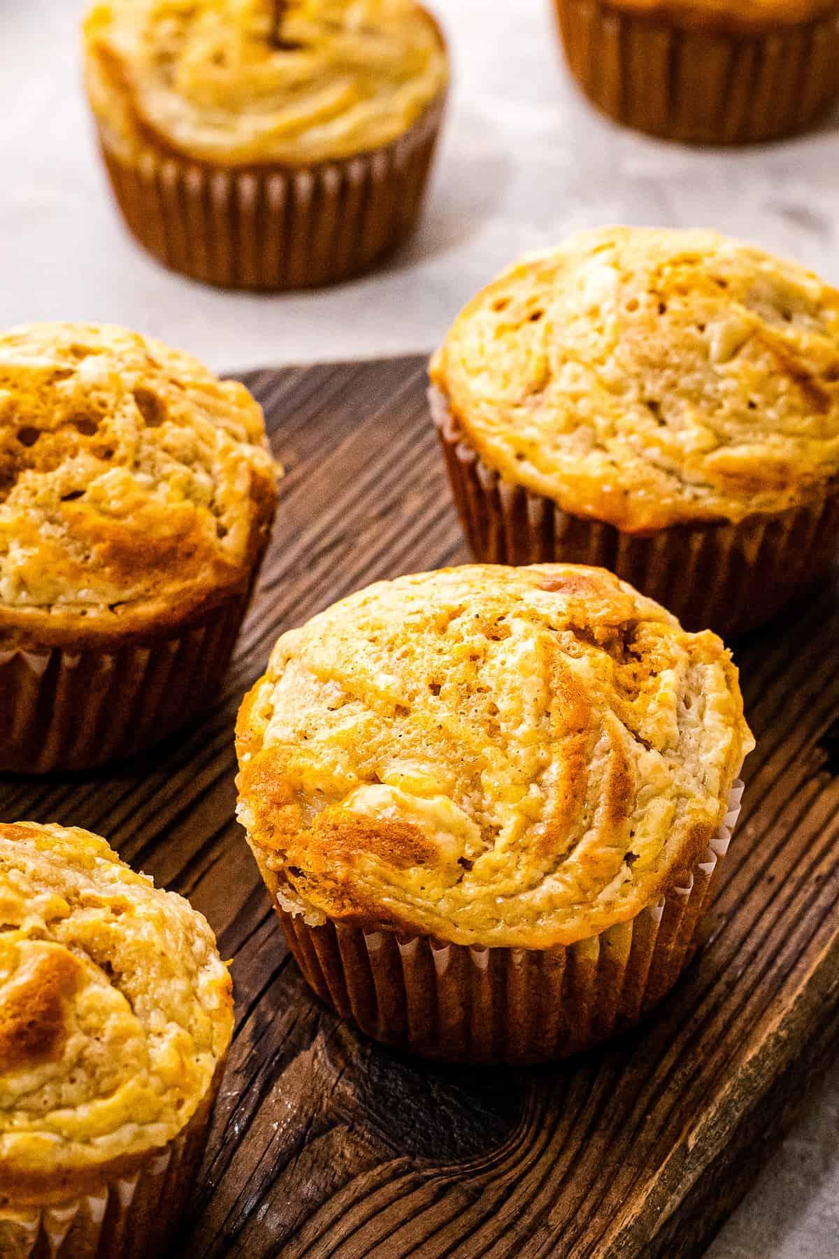 Close up image of Pumpkin Cream Cheese Muffins