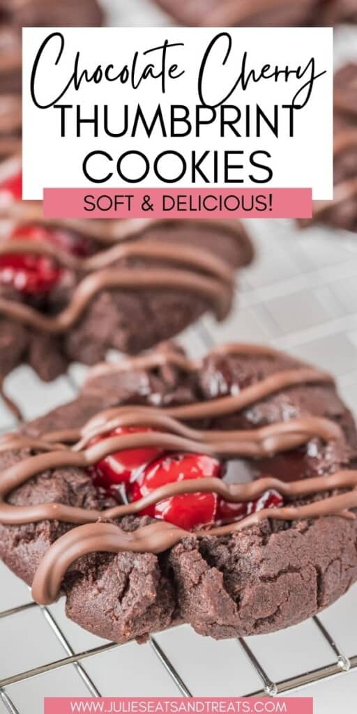 Chocolate Cherry Thumbprint Cookies JET Pin Image