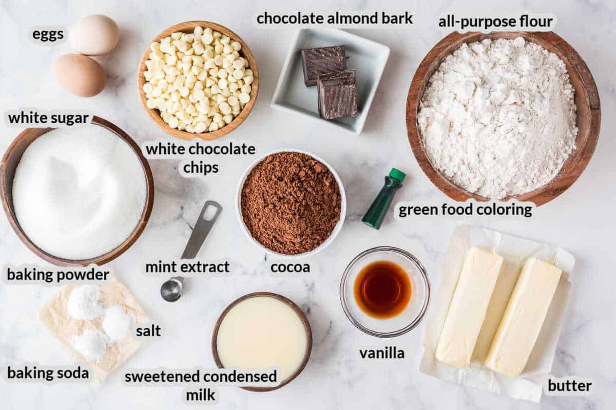 Chocolate Mint Thumbprint Cookies Ingredients