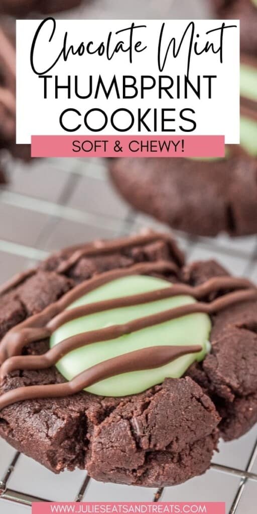 Chocolate Mint Thumbprint Cookies JET Pin Image