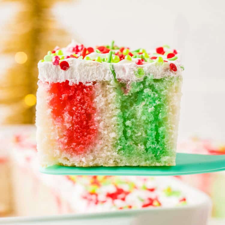 Christmas Poke Cake Square Cropped Image