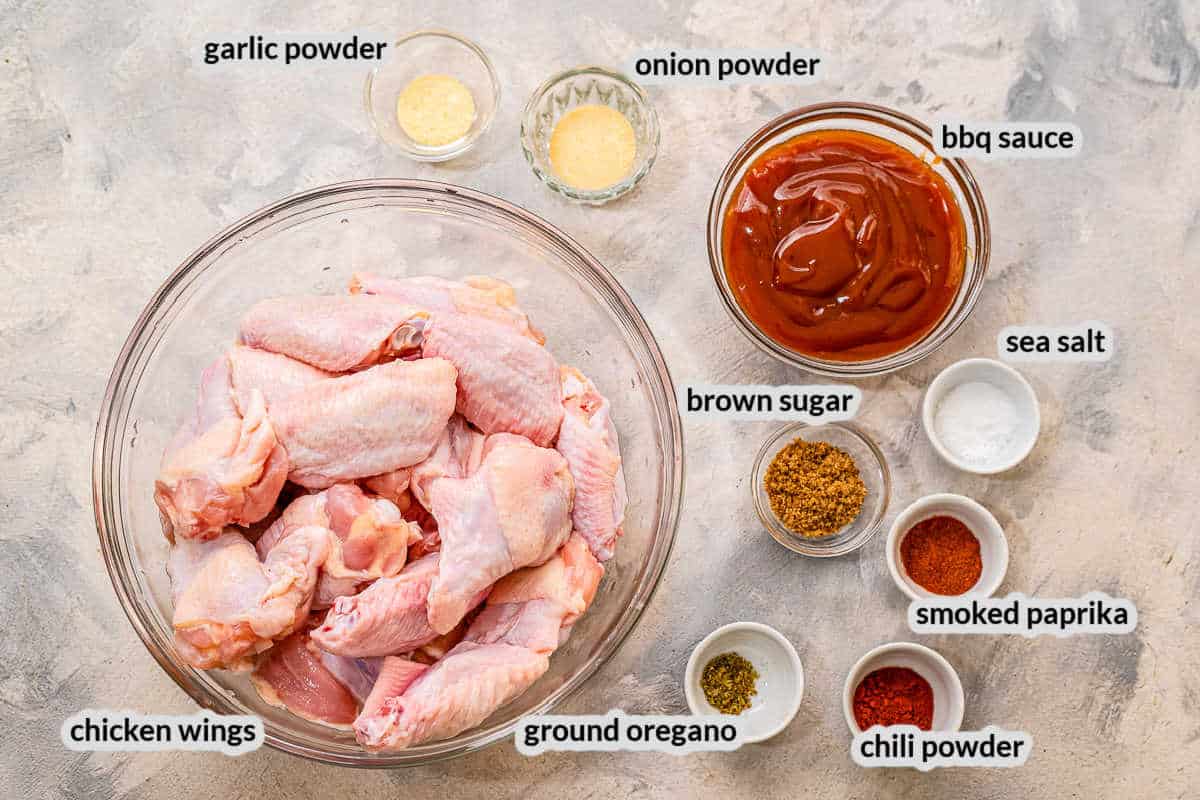 Overhead image of CrockPot Chicken Wings Ingredients